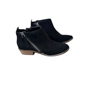 Dolce Vita Sibil Ankle‎ Bootie Black Suede Womens 6.5 M Casual Classic Neutral
